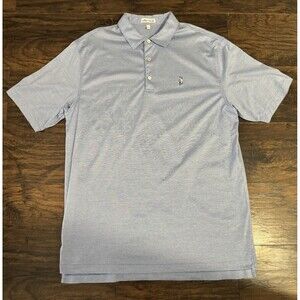 Mens Peter Millar Logo Golf Shirt Large Carolina Blue Size Large